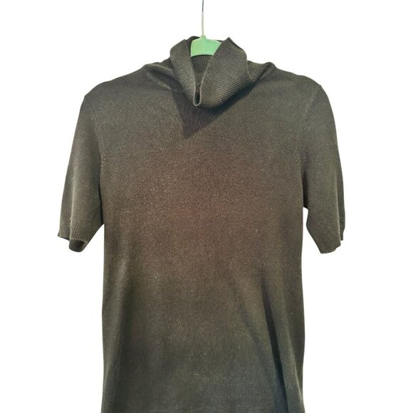 Apt. 9 Women's Black Short Sleeve Tunic Sweater With Lace Bottom Size Medium - Picture 2 of 8